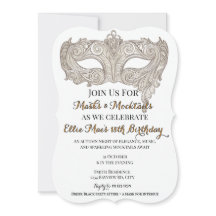 Máscaras e Mocktails Dourado Mascarada