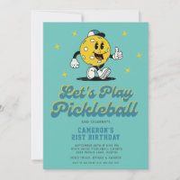 Mascote de Cartoon de Pickleball Engraçado do Part
