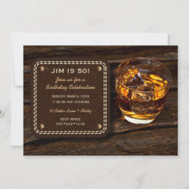 Convites Masculine Whiskey Scotch Wood Leather