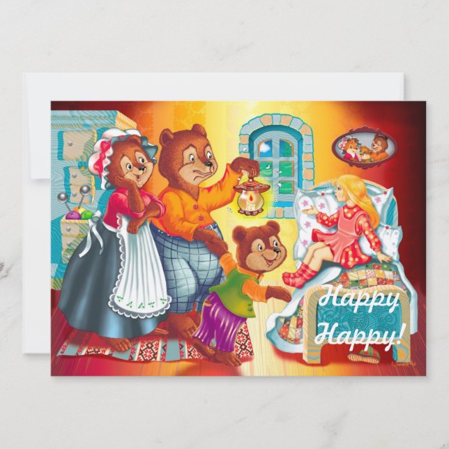 Convites Masha e 3 contos de fadas (Frente)