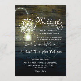 Convites Mason Jar brilhando Luzes florais casamento russo