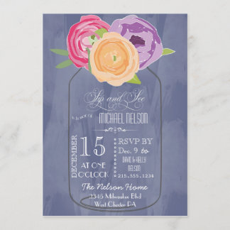 Convites Mason Jar Chalkboard Sip and See