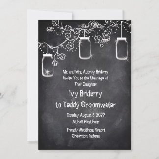 Convites Mason Jar Chalkboard String Luzes Casamento Russo