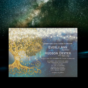 Convites Mason Jar Fairytale Blue Opulence e Dourado Casame