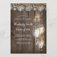 Mason Jar Lights e Lace Rustic Festa de formatura