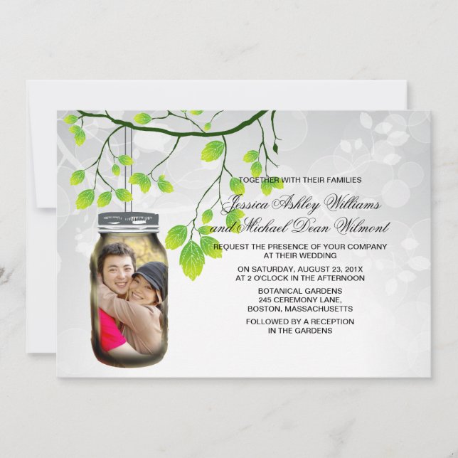 Convites Mason Jar Outdoor Modelo (Frente)