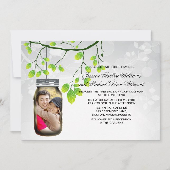 Convites Mason Jar Outdoor Modelo (Frente)