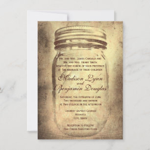 Convites Mason Jar Rustic Country Wedings Invtions