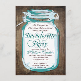 Convites Mason Jar Rustic Wood Festa de solteira Invites