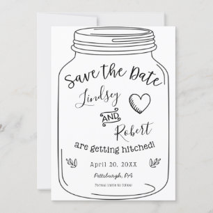 Convites Mason Jar Salva a Data