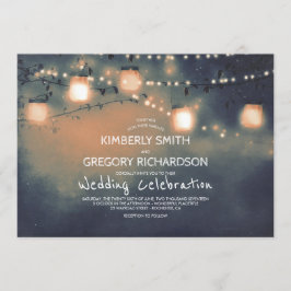 Convites Mason Jar String Lights Starry Night Weding