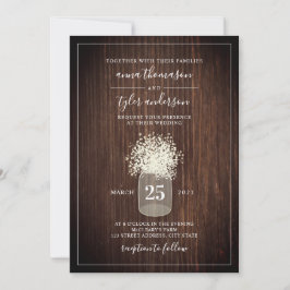 Convites Mason Jar Wedding Mason