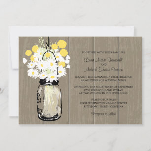 Convites Mason Jar Wild Daisies & Billy Balls
