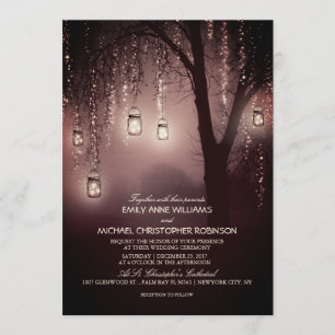 Convites Mason Jars String Luzes Elegante Casamento Russo