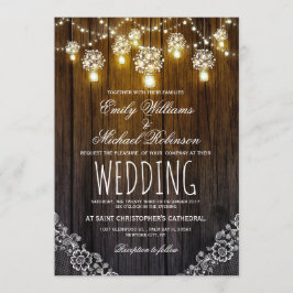 Convites Mason Jars String Luzes Elegante Casamento Russo