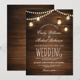 Convites Mason Jars String Luzes Elegante Casamento Russo