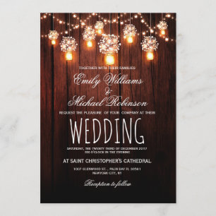 Convites Mason Jars String Luzes Elegante Casamento Russo