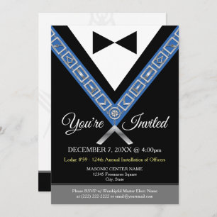 Convites Masônicos Freemason Tuxedo Jewel