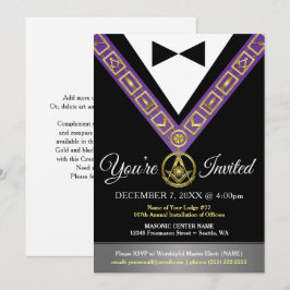 Convites Masônicos Grand Lodge | Roxo e Dourado