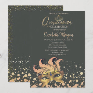Convites Masque,Confetti Dots Mascarada Quinceañera