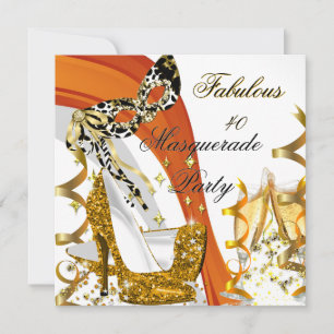 Convites Masquerade Fabulous 40 Salto Alto Dourado Feminino