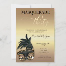 Convites Masquerade Gold 30º Aniversário
