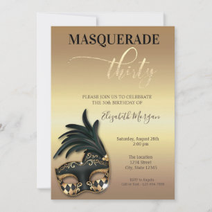 Convites Masquerade Gold 30º Aniversário