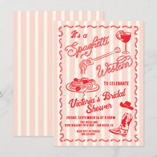 Convites Massa de Cowboy Italiano Western Espaguete Desenha