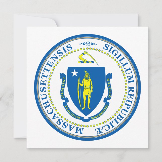 Convites Massachusetts State Seal (Frente)