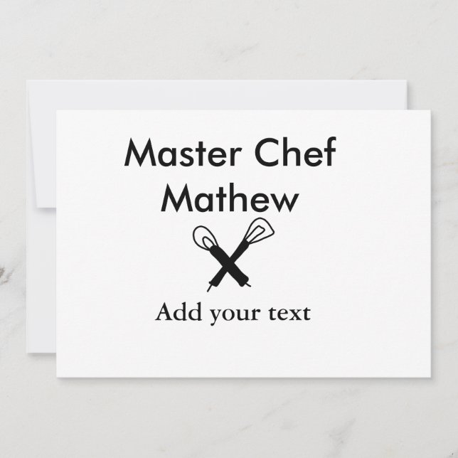 Convites Master chef cozinha padaria cozinheira adiciona te (Frente)