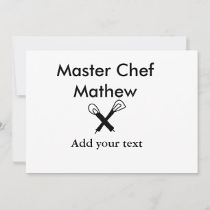 Convites Master chef cozinha padaria cozinheira adiciona te