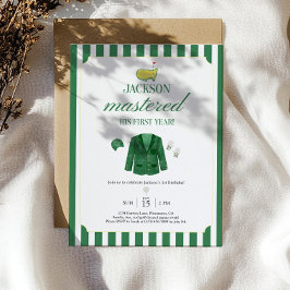 Convites Masters Golf 1st Birthday Invitation Template: Edi