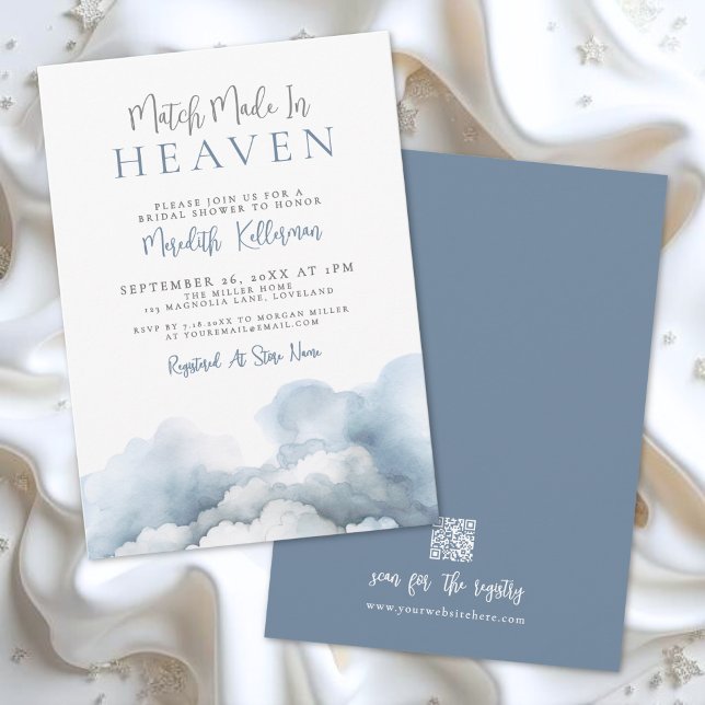 Convites Match Made In Heaven Bridal Shower (Match Made In Heaven Bridal Shower Invitation)