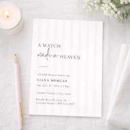 Convites Match Made in Heaven Stripe Bridal Shower Invite