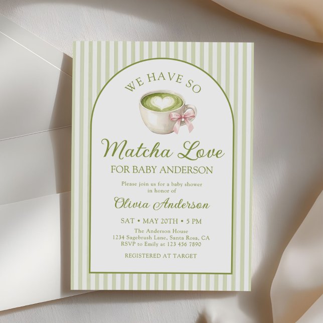 Convites Matcha Green Tea Baby Shower  (Criador carregado)