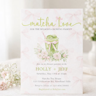 Convites Matcha Love Baby Shower Invitation | Green Tea 