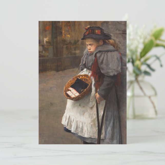 Convites Matchstick Girl Pobre Rua Urchin Pobreza Urbana (Em pé/Frente)