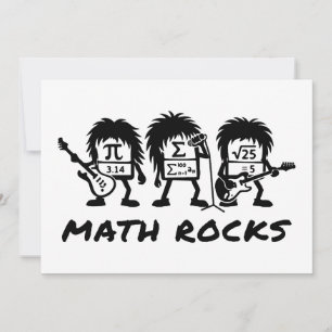 Convites Matemática Rochas Humor de Banda de Rock Acadêmico