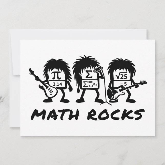 Convites Matemática Rochas Humor de Banda de Rock Acadêmico (Frente)