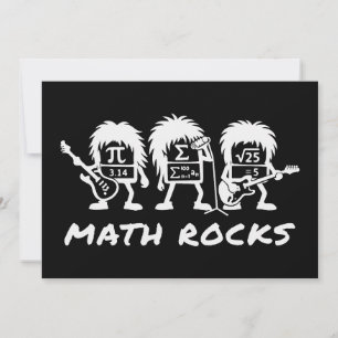 Convites Matemática Rochas Humor de Banda de Rock Acadêmico