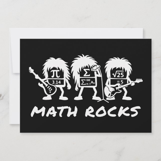 Convites Matemática Rochas Humor de Banda de Rock Acadêmico (Frente)