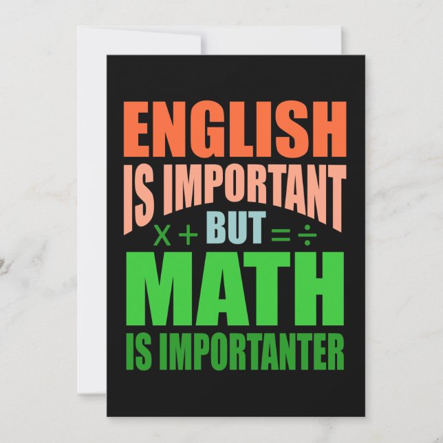 Convites Math Is Importanter Teacher Mathematic Maths (Frente)