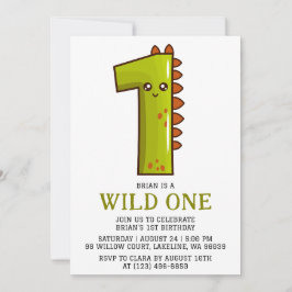 Convites matrimônio selvagem de crianças um primeiro aniver