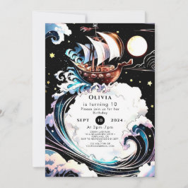 Convites Matrizes com Aquarela Magnética Pirata Birthday