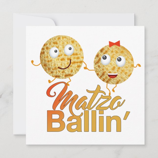 Convites Matzo Ballin'. Páscoa judaica Pessach Seder (Frente)