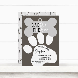 Convites Mau Dois O Cachorro Osso No Segundo Aniversário