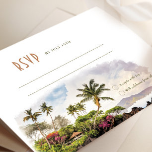 Convites Maui Hawaii RSVP Inserção de Casamento Destino