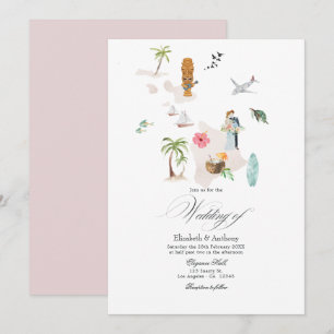 Convites Maui Tropical - Casamento de Destino no Havaí