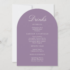 Convites Mauve Arch Wedding Drinks Menu Card