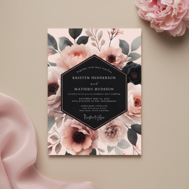 Convites Mauve Bloom Romantic Wedding (Criador carregado)